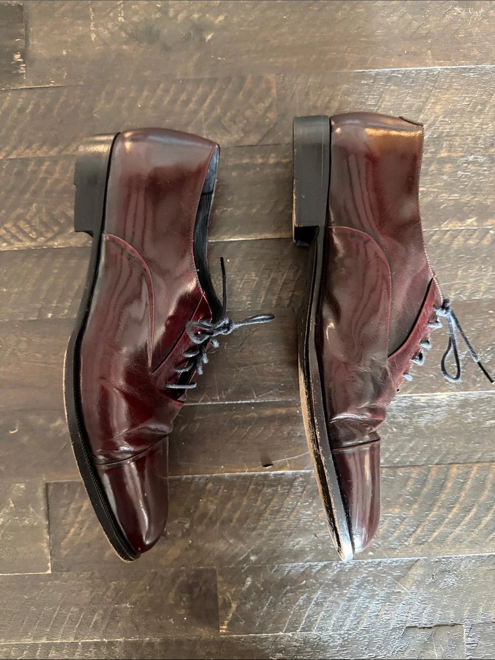 Peter Huber Lucas Oxblood Leather Cap Toe Balmoral Oxford Shoes